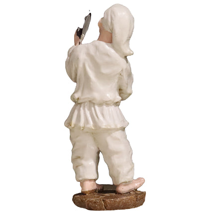 Statuina Pulcinella con Tamburello - Artigianato Napoletano in Resina