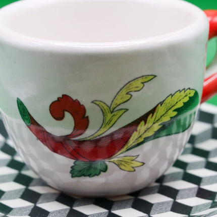 Tazzina Asso in Ceramica Artigianale con Piattino a scacchi